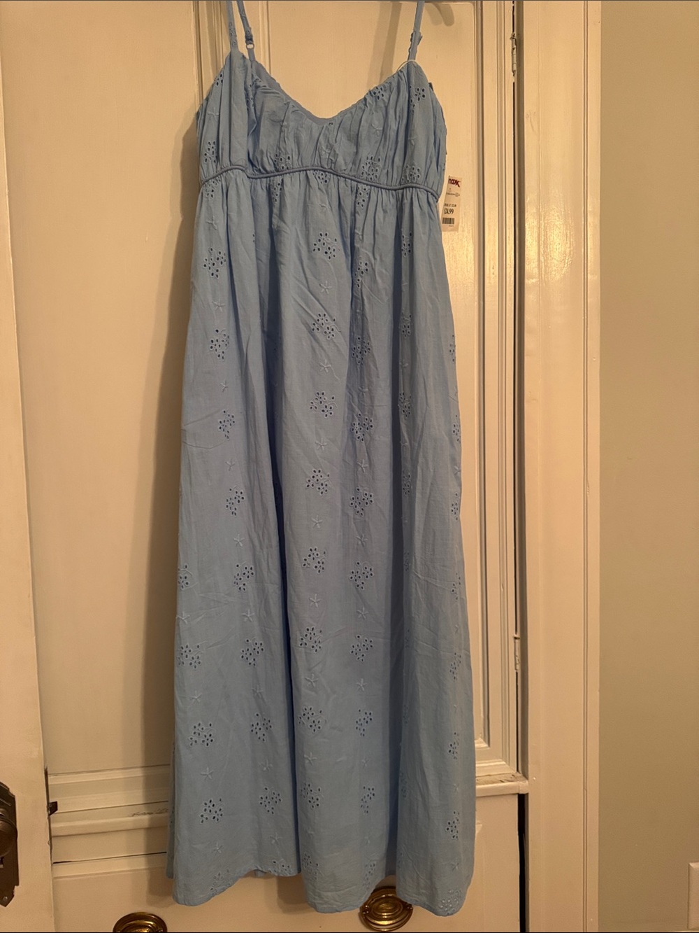 Light Blue Eyelet Maxi dress - Women